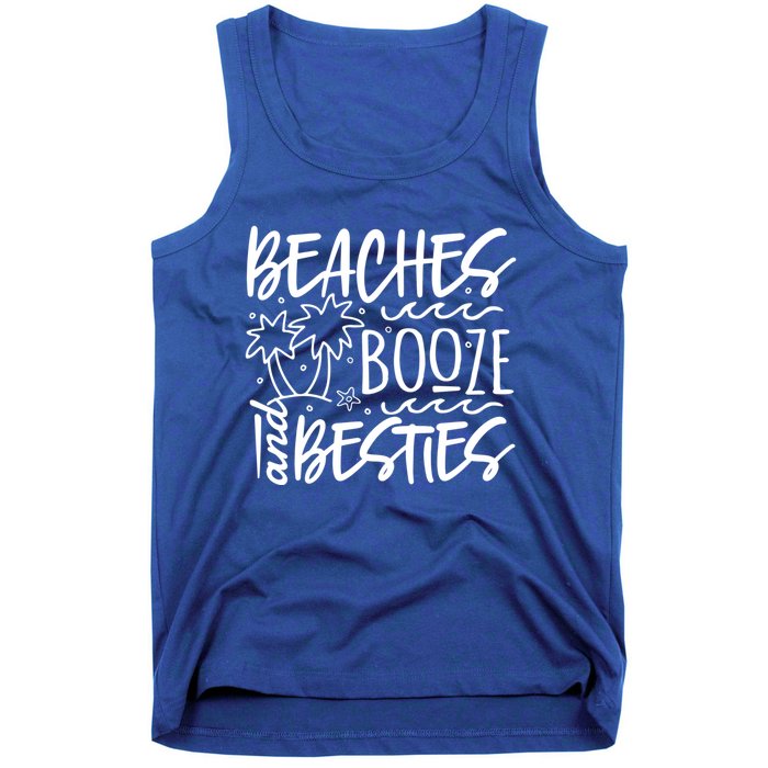 Beaches Booze And Best Friend Vacation Cruise Graphic Great Gift Tank Top