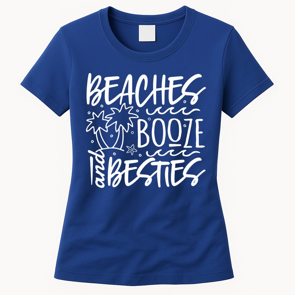 Beaches Booze And Best Friend Vacation Cruise Graphic Great Gift Womens T-Shirt