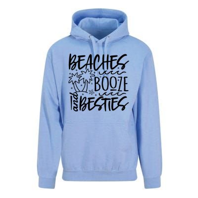 Beaches Booze And Best Friend Vacation Cruise Graphic Great Gift Unisex Surf Hoodie