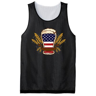 Beer & BBQ American Flag 4th of July  Merica USA Mesh Reversible Basketball Jersey Tank