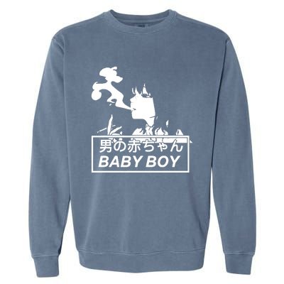 Baby Boy Aesthetic Vaporwave Anime Garment-Dyed Sweatshirt