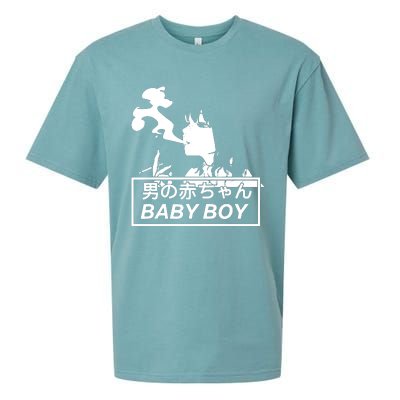 Baby Boy Aesthetic Vaporwave Anime Sueded Cloud Jersey T-Shirt