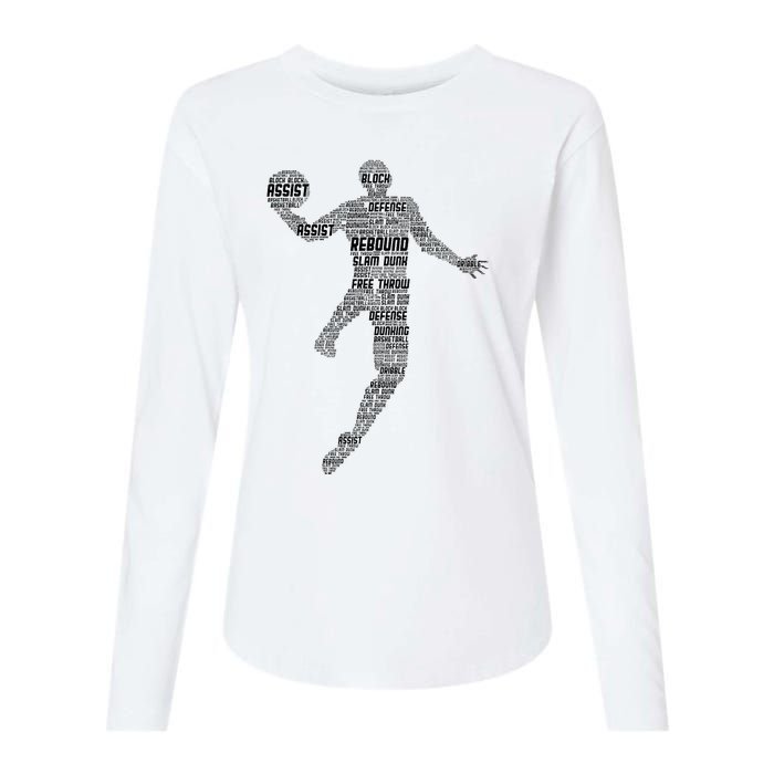 Basketball Womens Cotton Relaxed Long Sleeve T-Shirt