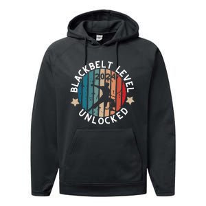 Black Belt Achievement Gift Martial Artskarate Performance Fleece Hoodie