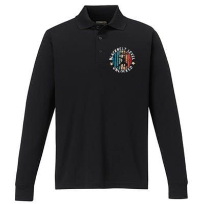 Black Belt Achievement Gift Martial Artskarate Performance Long Sleeve Polo