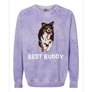 Best Buddy Australian Shepherd Dog Design Aussie Colorblast Crewneck Sweatshirt