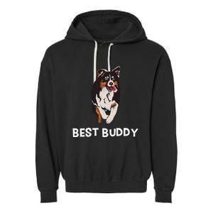 Best Buddy Australian Shepherd Dog Design Aussie Garment-Dyed Fleece Hoodie