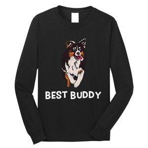 Best Buddy Australian Shepherd Dog Design Aussie Long Sleeve Shirt