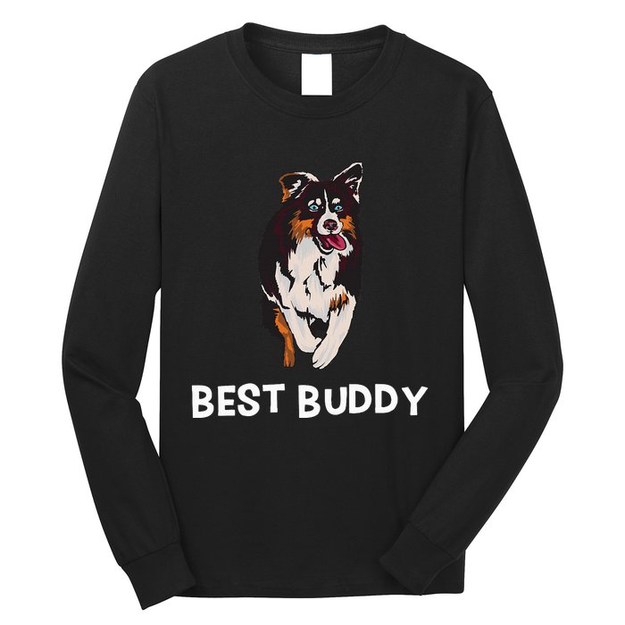 Best Buddy Australian Shepherd Dog Design Aussie Long Sleeve Shirt