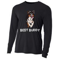 Best Buddy Australian Shepherd Dog Design Aussie Cooling Performance Long Sleeve Crew