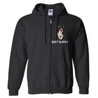 Best Buddy Australian Shepherd Dog Design Aussie Full Zip Hoodie