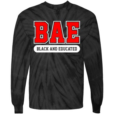 Bae Black And Educated Black Women Educated Black Woman Black History Month Tie-Dye Long Sleeve Shirt