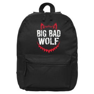 Big Bad And Wolf Costume Funny Wolves Werewolf Cool Dog 16 in Basic Backpack