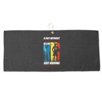 Basketball Bball A Day Without Basketball Is Like... Just Large Microfiber Waffle Golf Towel