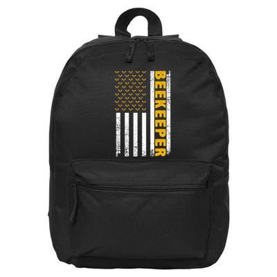 Beekeeper Beekeeping American Flag Bee Lover 16 in Basic Backpack