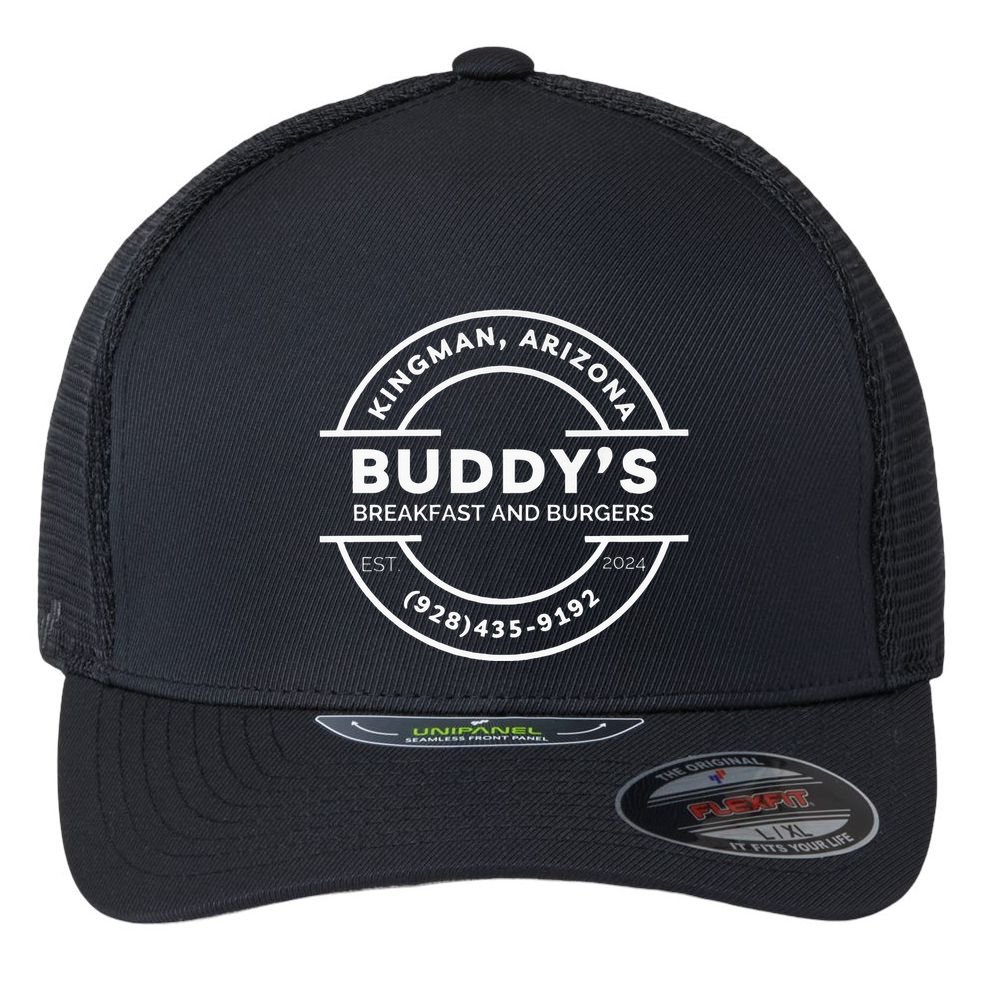 BuddyS Breakfast And Burgers Local Kingman Merch! Flexfit Unipanel Trucker Cap