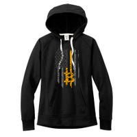 Btc Bitcoin American Flag Crypto Revolution Buy The Dip Women's Fleece Hoodie