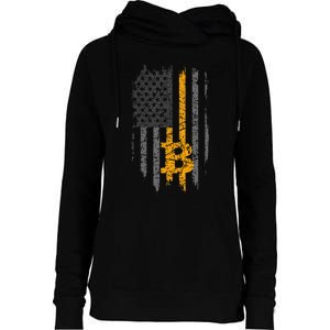 Btc Bitcoin American Flag Crypto Revolution Buy The Dip Womens Funnel Neck Pullover Hood