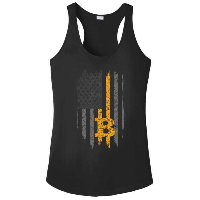 Btc Bitcoin American Flag Crypto Revolution Buy The Dip Ladies PosiCharge Competitor Racerback Tank