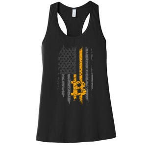 Btc Bitcoin American Flag Crypto Revolution Buy The Dip Women's Racerback Tank