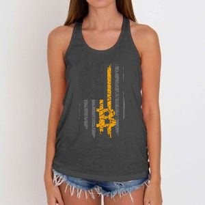 Btc Bitcoin American Flag Crypto Revolution Buy The Dip Women's Knotted Racerback Tank