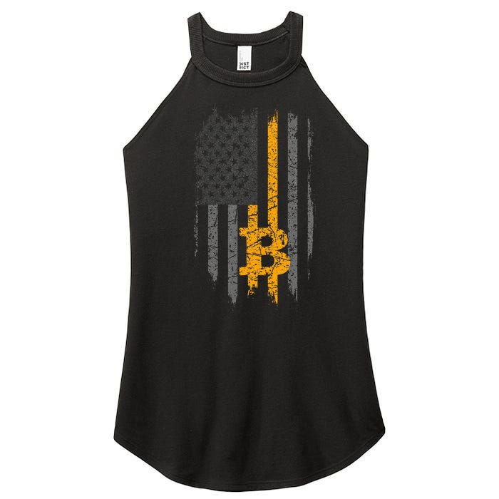 Btc Bitcoin American Flag Crypto Revolution Buy The Dip Women's Perfect Tri Rocker Tank