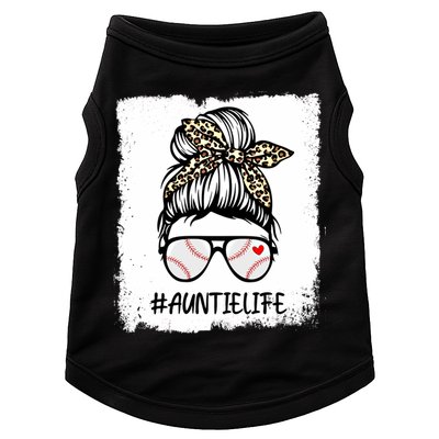 Bleached Baseball Auntie Life Leopard Messy Bun Game Day Cool Gift Doggie Tank