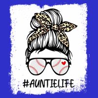 Bleached Baseball Auntie Life Leopard Messy Bun Game Day Cool Gift Button