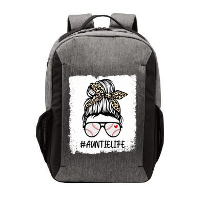 Bleached Baseball Auntie Life Leopard Messy Bun Game Day Cool Gift Vector Backpack