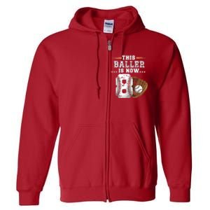 Baseball Birthday Age 8 Sports Themed Birthday Full Zip Hoodie