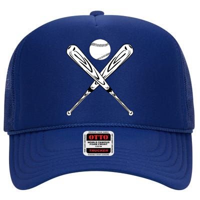 Baseball High Crown Mesh Back Trucker Hat