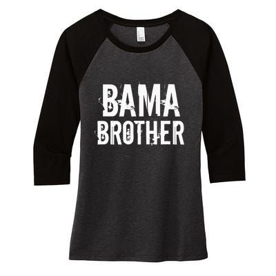 Bama Brother Alabama Shoals Birmingham Tuscaloosa Southern Women's Tri-Blend 3/4-Sleeve Raglan Shirt