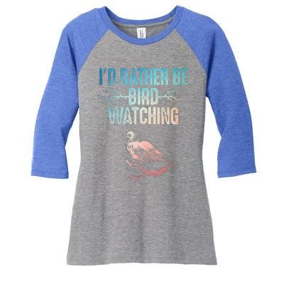 Best Birdwatching Art For Women Birding Nerd Women's Tri-Blend 3/4-Sleeve Raglan Shirt