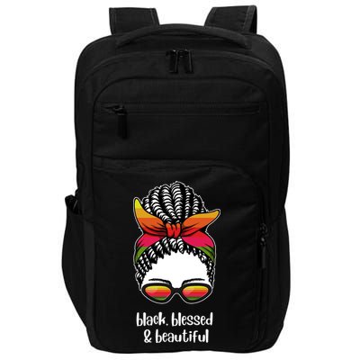 Black Blessed And Beautiful Hair Bun Impact Tech Backpack