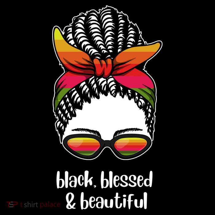 Black Blessed And Beautiful Hair Bun Drawstring Bag