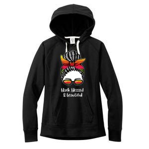 Black Blessed And Beautiful Hair Bun Women's Fleece Hoodie