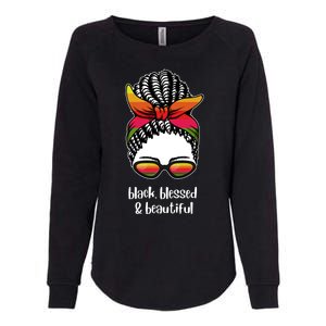 Black Blessed And Beautiful Hair Bun Womens California Wash Sweatshirt