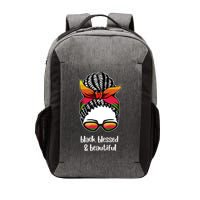 Black Blessed And Beautiful Hair Bun Vector Backpack