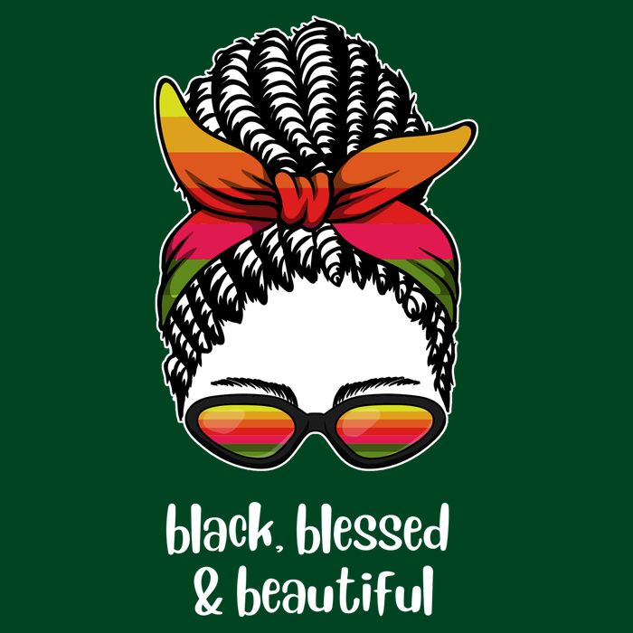 Black Blessed And Beautiful Hair Bun Cooling Performance Crew T-Shirt