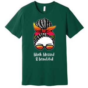 Black Blessed And Beautiful Hair Bun Premium T-Shirt