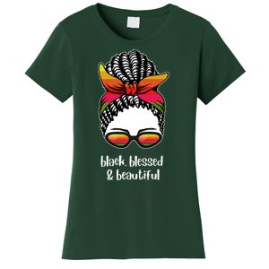 Black Blessed And Beautiful Hair Bun Women's T-Shirt