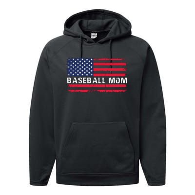 BaseballMomFlagDesign Performance Fleece Hoodie