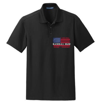 BaseballMomFlagDesign Dry Zone Grid Polo