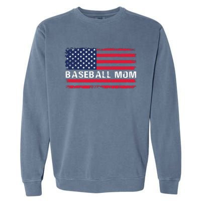 BaseballMomFlagDesign Garment-Dyed Sweatshirt