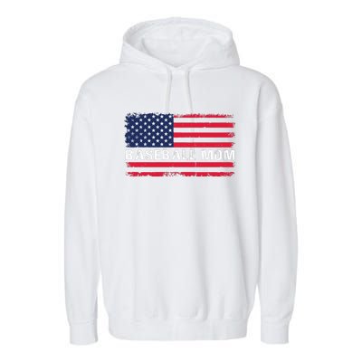 BaseballMomFlagDesign Garment-Dyed Fleece Hoodie