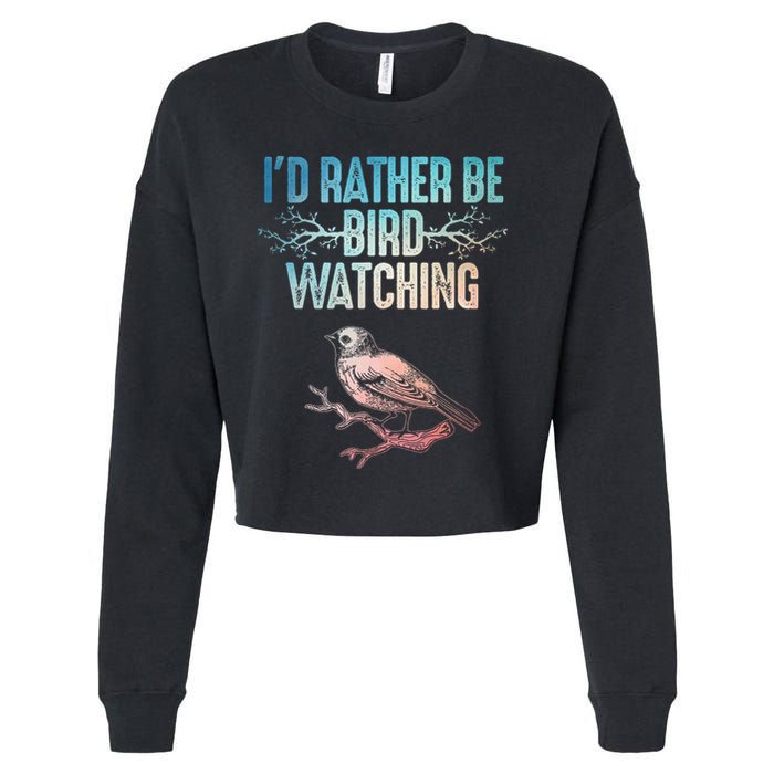 Best Birdwatching Art For Birding Nerd Bird Lovers Cropped Pullover Crew