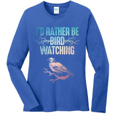 Best Birdwatching Art For Birding Nerd Bird Lovers Ladies Long Sleeve Shirt