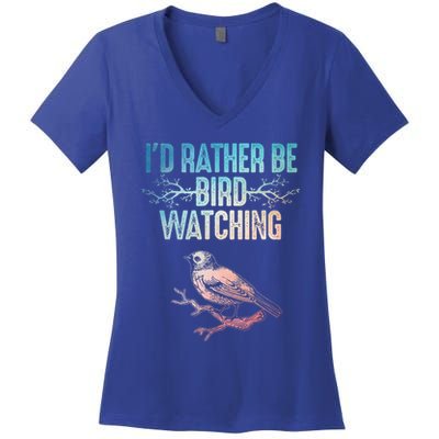 Best Birdwatching Art For Birding Nerd Bird Lovers Women's V-Neck T-Shirt
