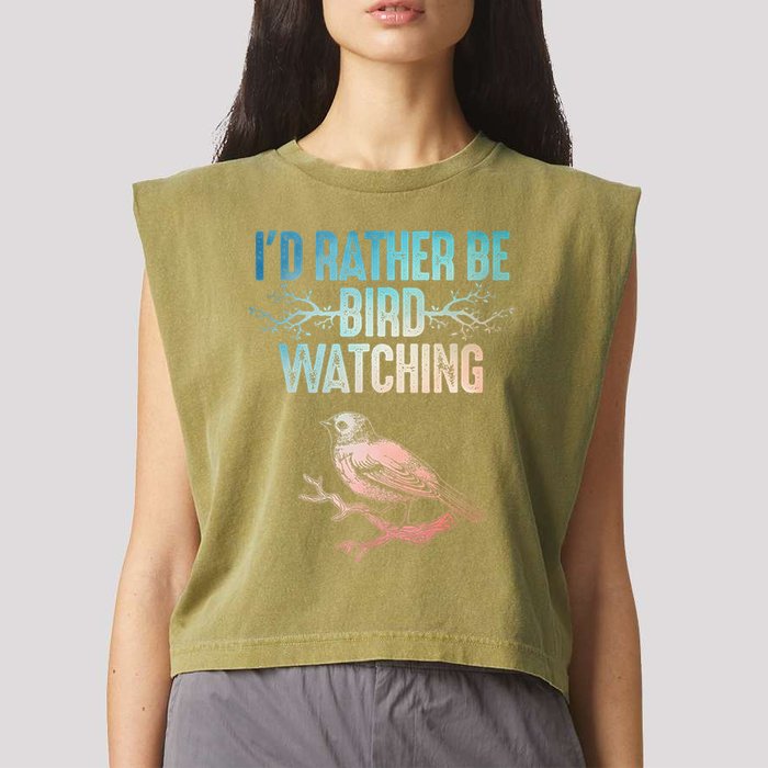 Best Birdwatching Art For Birding Nerd Bird Lovers Garment-Dyed Women's Muscle Tee
