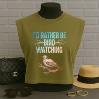 Best Birdwatching Art For Birding Nerd Bird Lovers Garment-Dyed Women's Muscle Tee